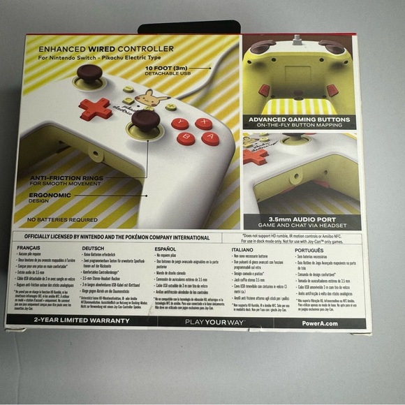 NEW PowerA Enhanced Wired Controller for Nintendo Switch - Pikachu Electric Type - Picture 6 of 8